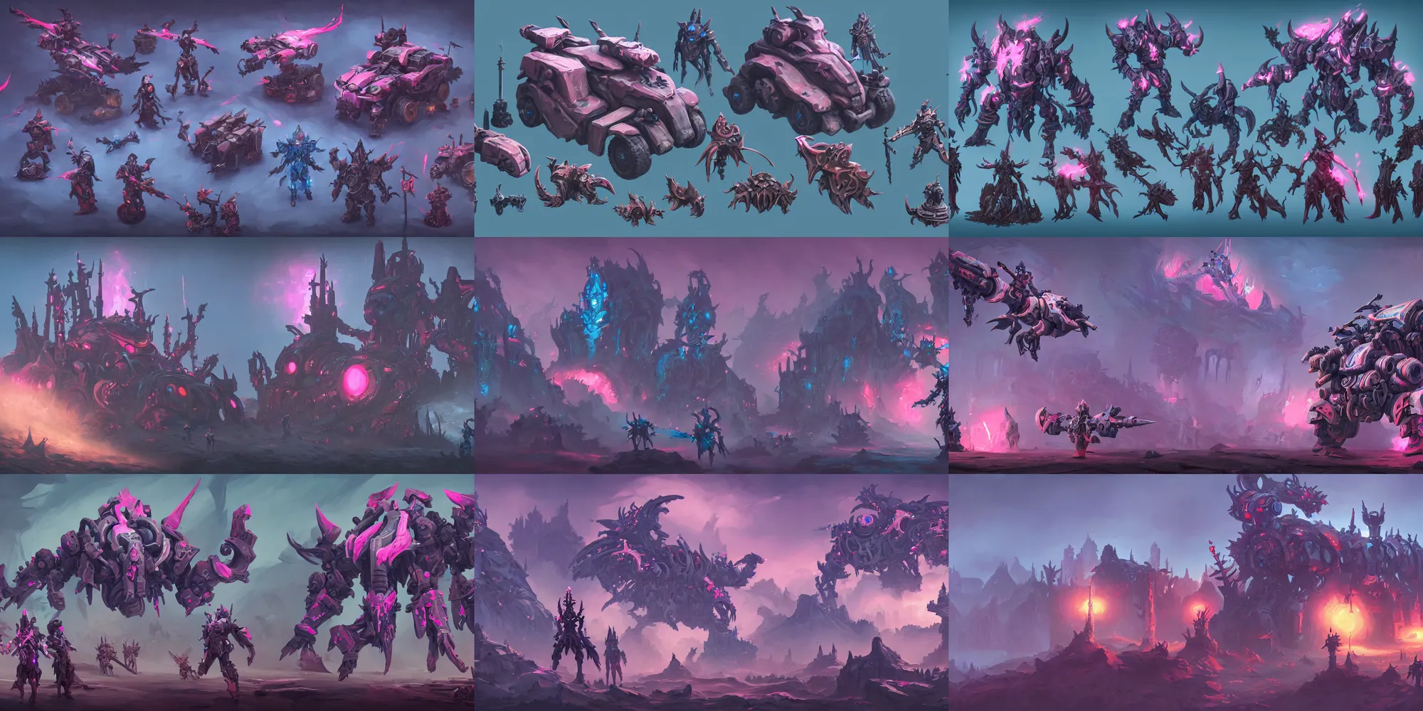 Prompt: game asset of fractal vehicles dark fantasy, in gouache detailed paintings, props, stylized, 2 d sprites, kitbash, arcane, overwatch, blue and pink color scheme, 8 k, close up