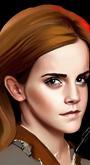 Prompt: Portrait of Emma Watson in the style of RWBY