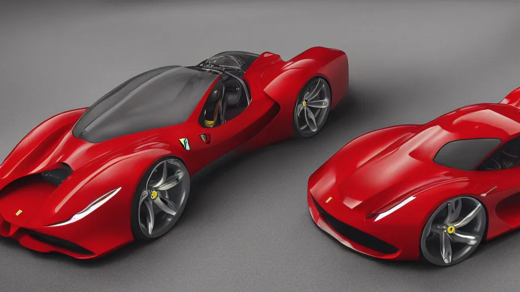 Image similar to photo of a ferrari concept car, cinematic, fine details, symmetrical, 4 k