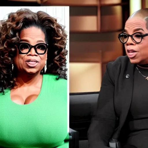 Image similar to oprah as a xenomorph alien hosting talk show