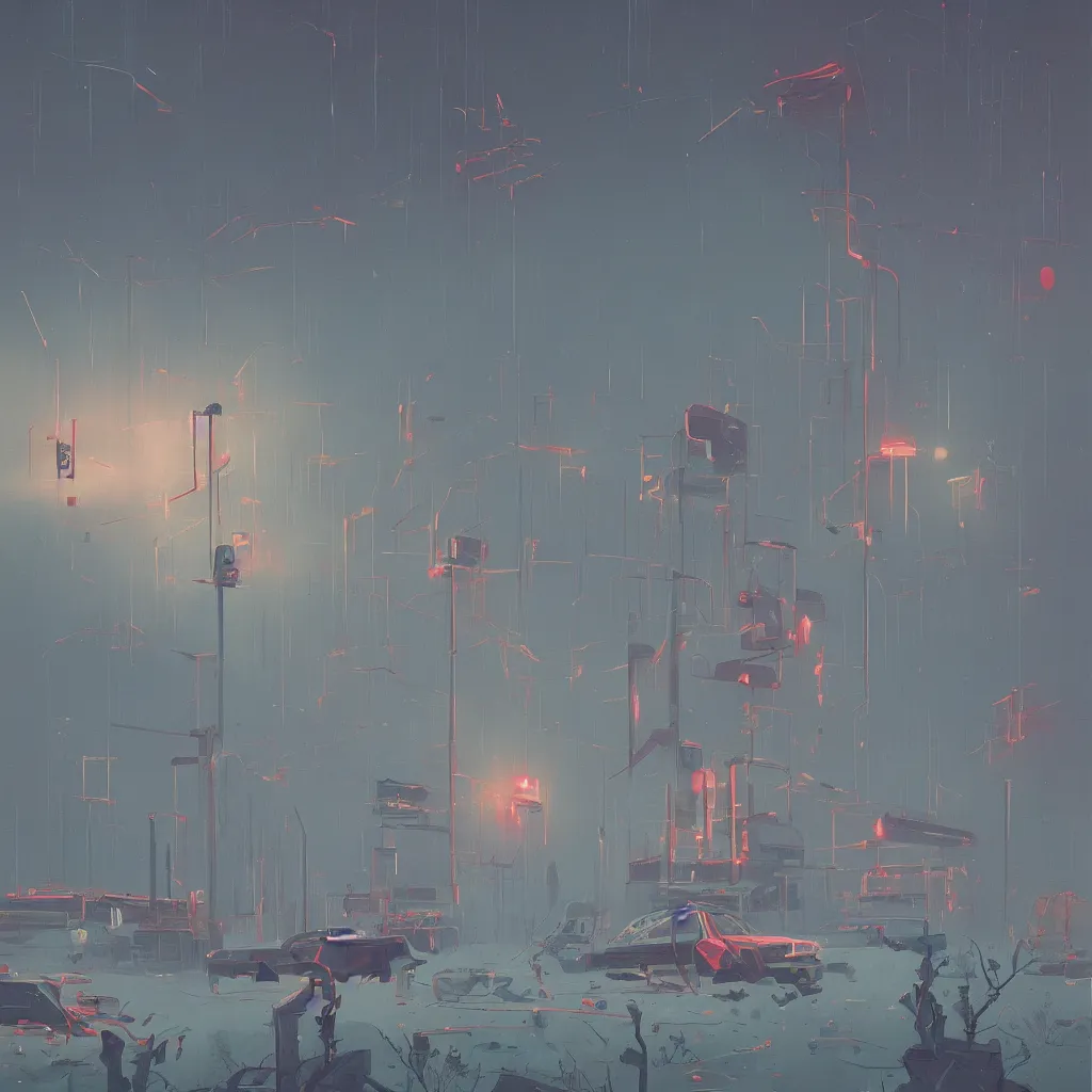 Prompt: abstract by simon stalenhag