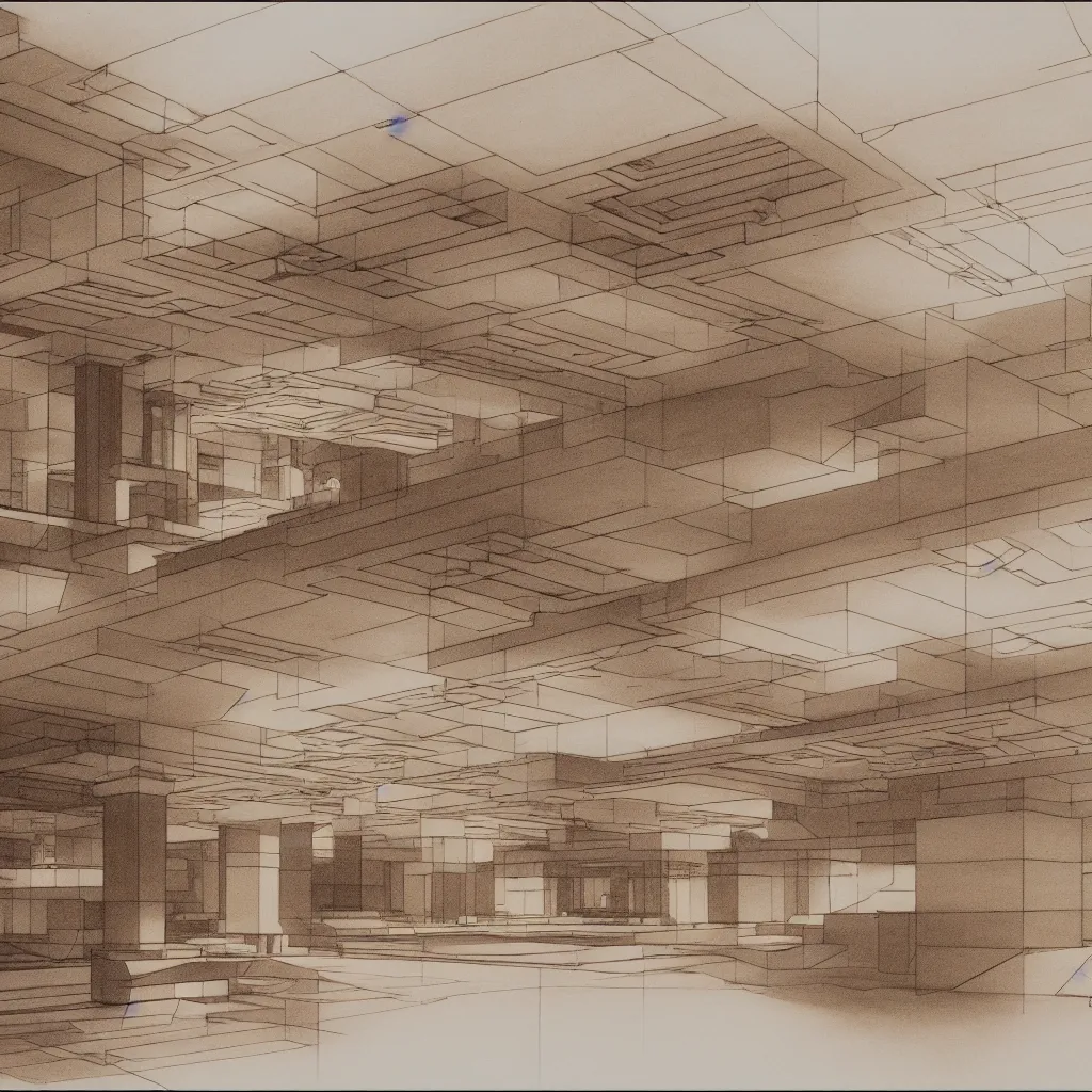 Prompt: gigachad, global illumination, radiant light, detailed and intricate environment, sketch drawing by frank lloyd wright