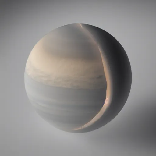 Image similar to alabaster sphere, matte finish floating in gray space, highly rendered, lit from above