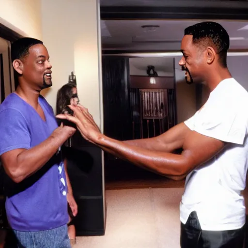 Prompt: Chris rock slapping will smith