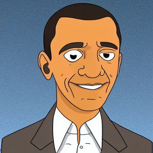 Prompt: barack obama as a character from bob's burgers