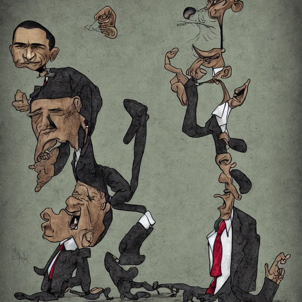 Image similar to a caricature of obama by alexander jansson