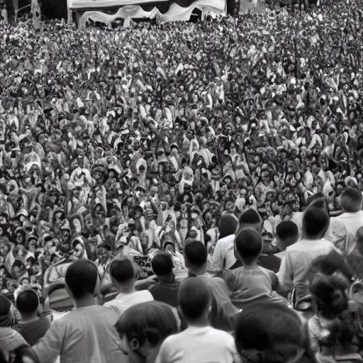 Prompt: monkey performing on stage in front of a large crowd. photorealistic documentary photography