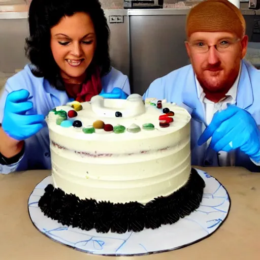 Image similar to a cake with a laboratory technician