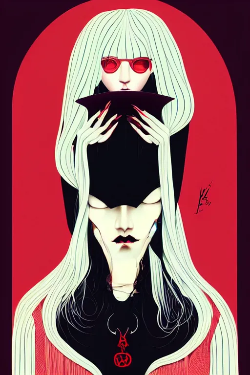 Prompt: portrait of a satanic witch by james jean by ilya kuvshinov kintsugi