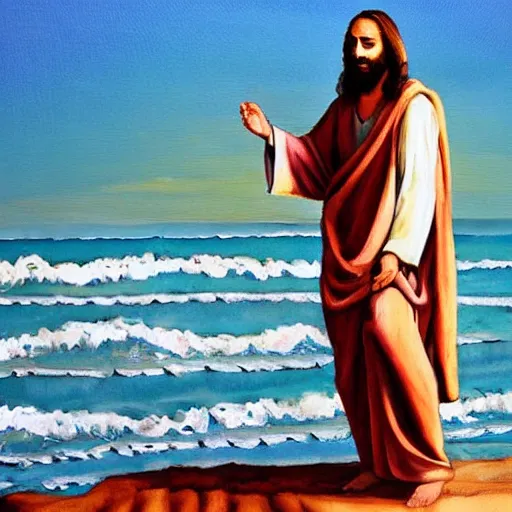 Image similar to jesus at the beach