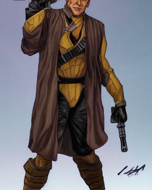 Image similar to quinlan vos from star wars legends by tsuyoshi nagano