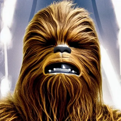 Image similar to chewbacca after shaving his face