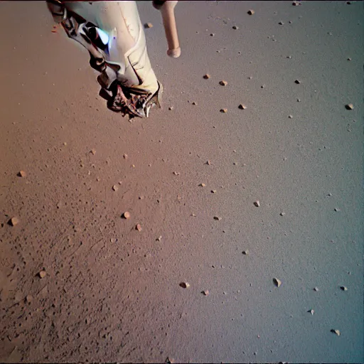 Prompt: a photo taken on the surface of mars by an astronaut holding a camera ultra realistic