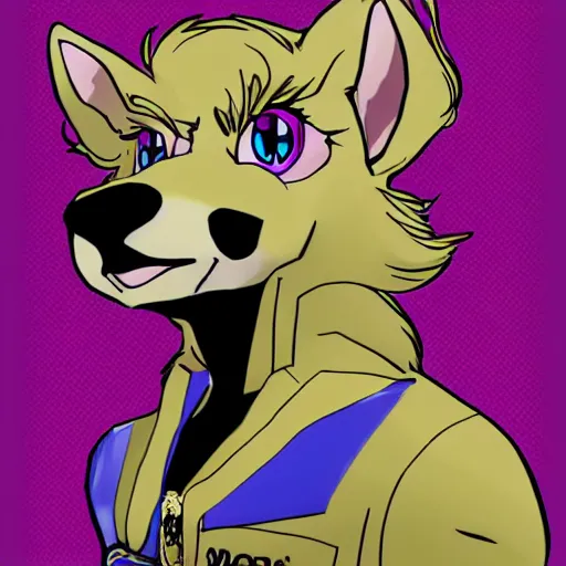 Image similar to giorno giovanna's fursona, furaffinity sytle, detailed