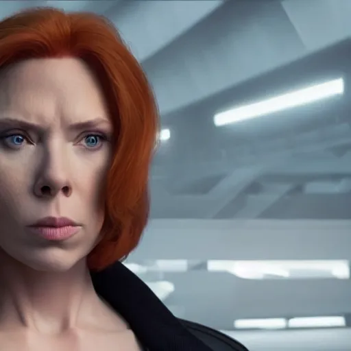 Image similar to Donald Trump cast as Black Widow, still from marvel movie, hyperrealistic, 8k, Octane Render,