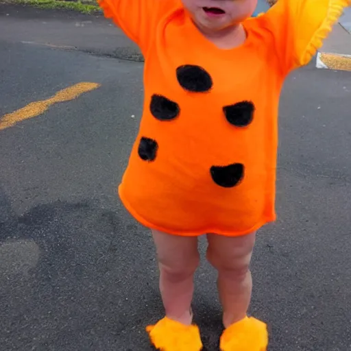 Image similar to cute baby chick dressed as an inmate