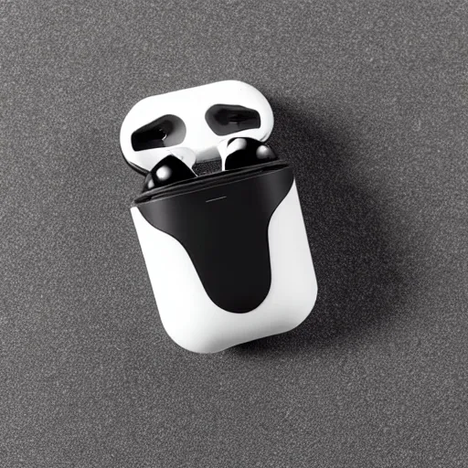 Image similar to black airpods pro case with marshmallow design on the case, studio, product photo