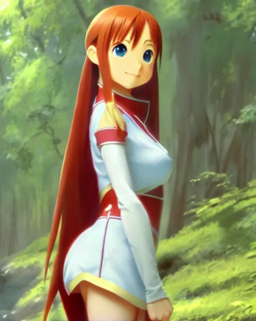 Image similar to pixar movie still photo of asuna from sao, asuna by a - 1 pictures, by greg rutkowski, gil elvgren, enoch bolles, glossy skin, pearlescent, anime, very coherent, maxim magazine, trending