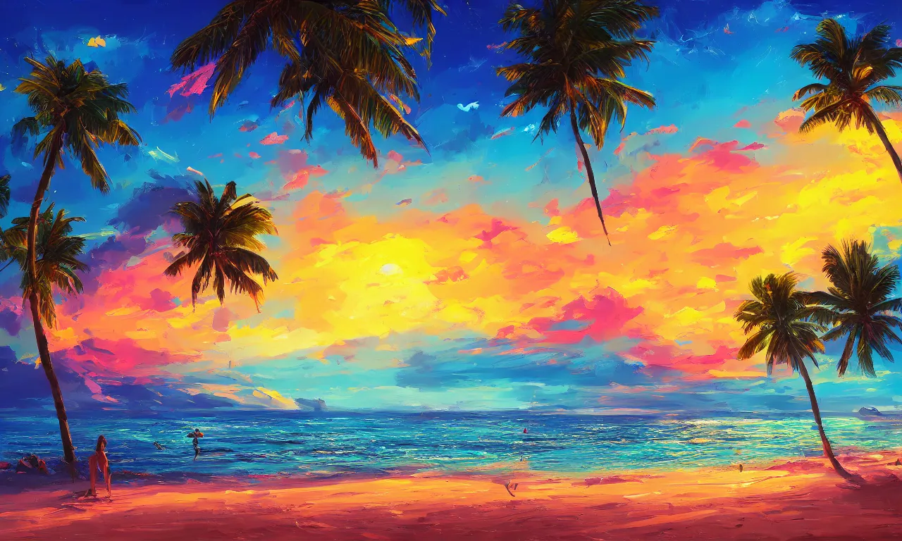 Image similar to paradise beach by alena aenami artworks in 4 k