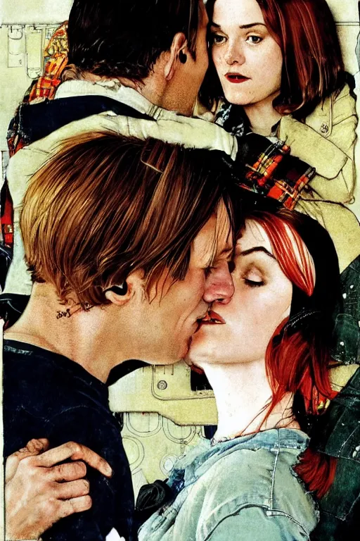 Image similar to eternal sunshine of the spotless mind painted by Norman Rockwell