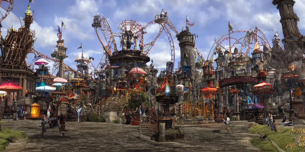 Image similar to amusement park, dark souls