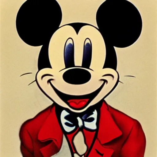 Prompt: mickey mouse profile picture by salvador dali