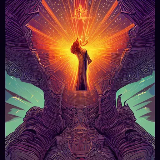 Prompt: the second coming of will smith, by dan mumford and ross tran, cosmic, terrifying, demon rays, intricate detail, cinematic, 8 k, cel shaded, unreal engine, featured on artstation, pixiv