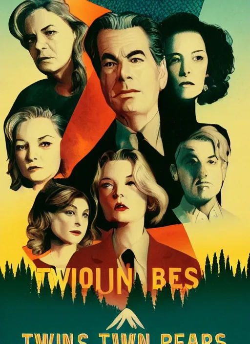 Image similar to twin peaks movie poster art by graham erwin