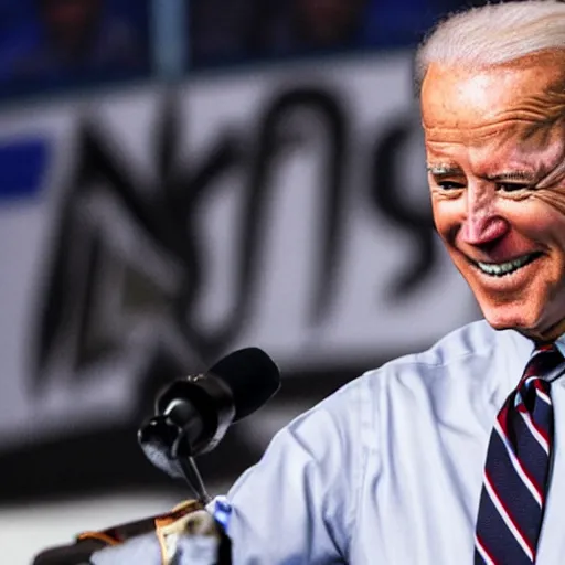 Prompt: joe biden in nhl 2 2, gameplay footage