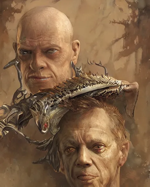 Image similar to lovechild of don knotts and a fish, fantasy character portrait, ultra realistic, concept art, intricate details, highly detailed by greg rutkowski, gaston bussiere, craig mullins, simon bisley