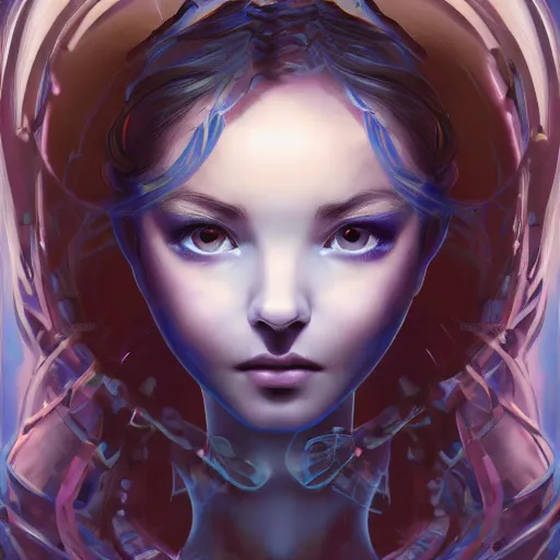 Image similar to Art station concept of a beautiful girls body kneeling in a dark cave, compulsion, Hypnosis, hypnotising, hypnotic eyes, light blue eyes, spiral eyes, symmetrical face, cybernetic features, by Stanley Artgerm Lau, WLOP, Rossdraws, James Jean, Andrei Riabovitchev, Marc Simonetti, and Sakimichan, trending on artstation
