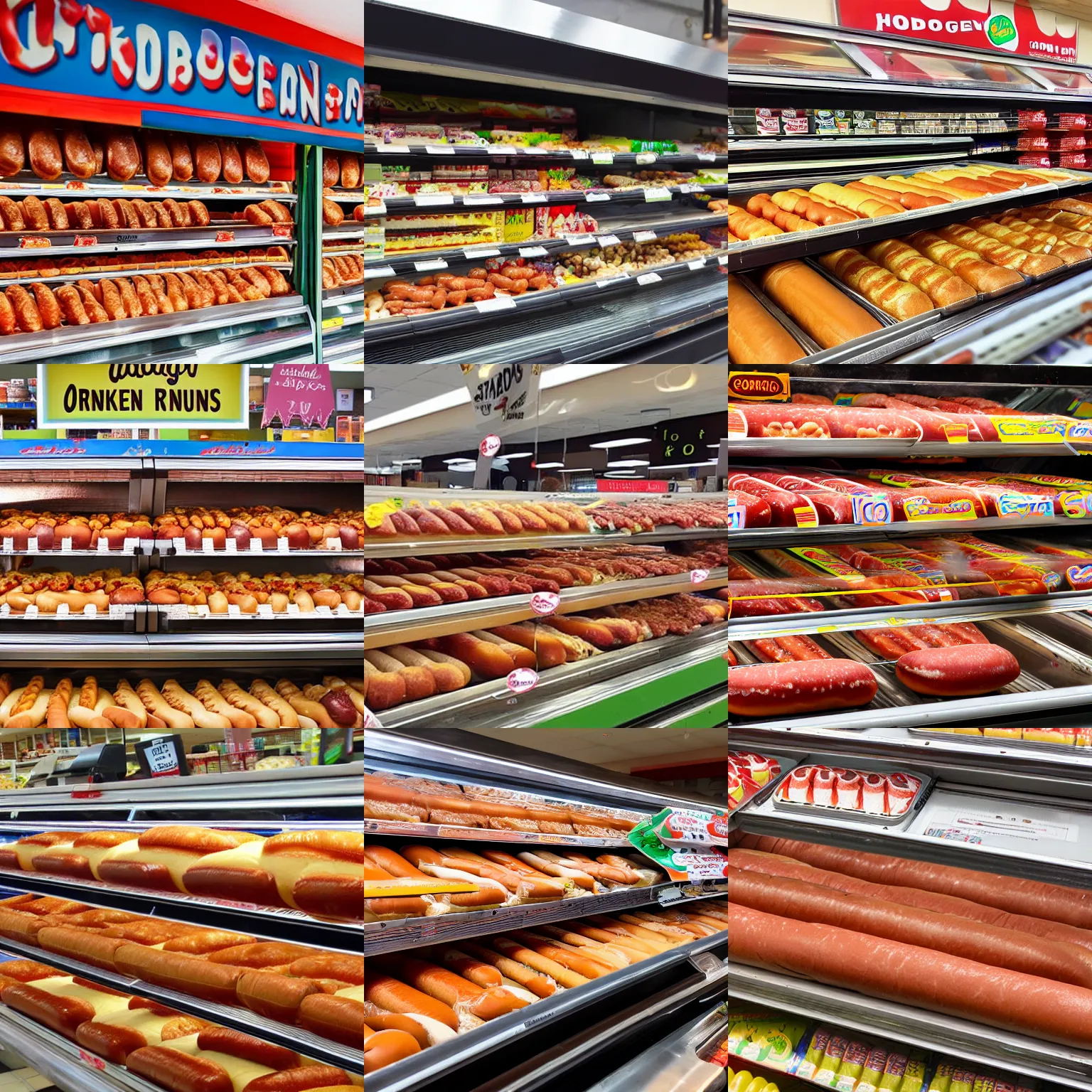 Prompt: grocery store that only sells hotdog buns