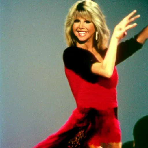 Prompt: olivia newton john dancing