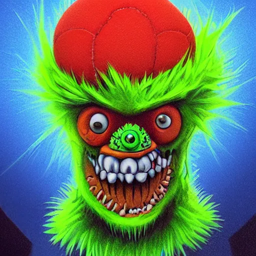 Image similar to a tennis ball monster, digital art, fantasy, magic, trending on artstation, ultra detailed, professional illustration by Basil Gogos