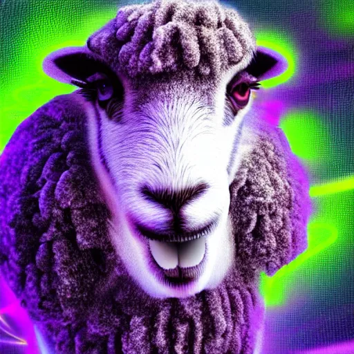 Prompt: electric sheep, fluffy, 4k, hdr, surreal