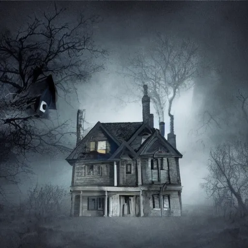 Prompt: a creepy dream inside a sinister house inside another dream