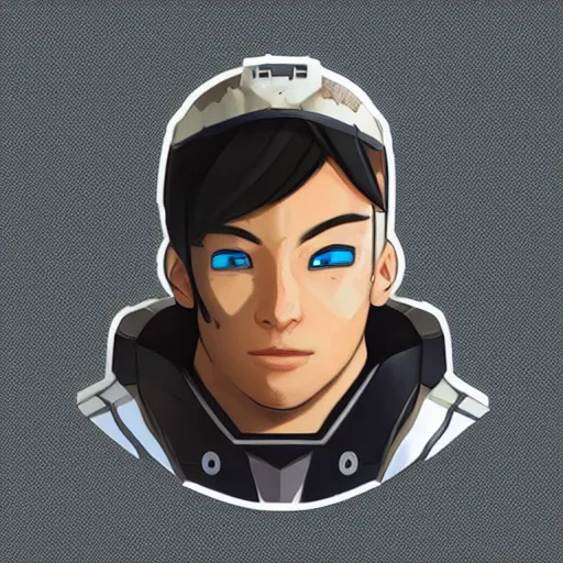 Image similar to portrait of Apex Legend Lifeline winking, in the style of Valorant