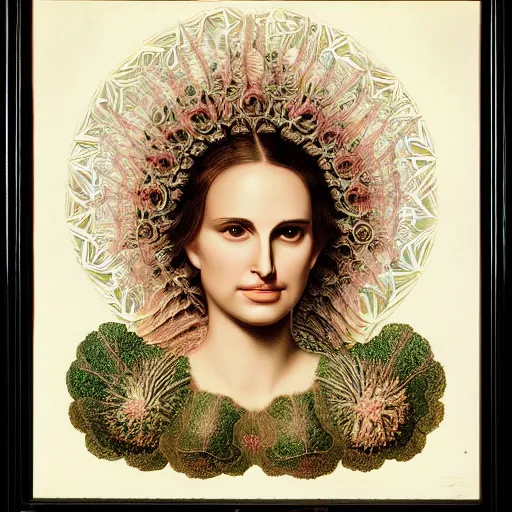 Image similar to portrait of natalie portman by ernst haeckel