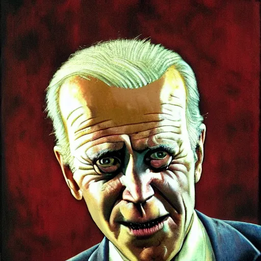 Image similar to zombie joe biden by norman rockwell