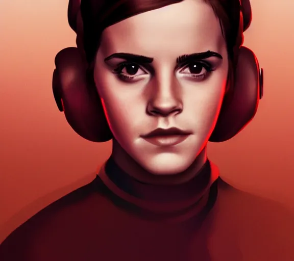 Image similar to photography of a sensual emma watson dressed like princess leia slave girl outfit star wars, deep focus, intricate, elegant, highly detailed, digital painting, artstation, concept art, matte, sharp focus, illustration