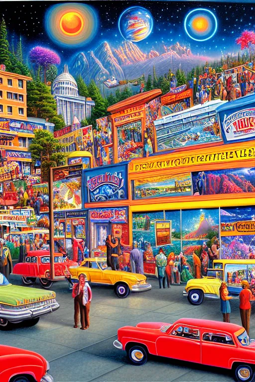 Prompt: a photorealistic detailed cinematic image of where's waldo, by david a. hardy, kinkade, lisa frank, wpa, public works mural, socialist