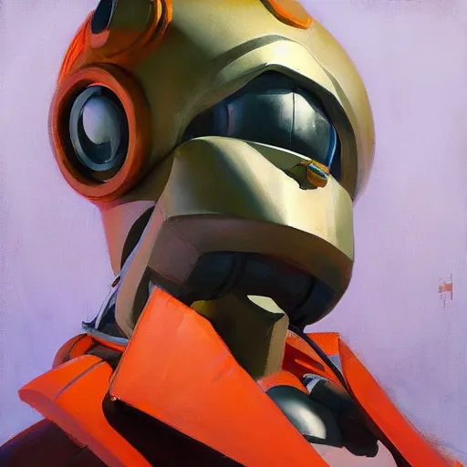 Image similar to greg manchess portrait painting of a drunk robot, medium shot, asymmetrical, profile picture, organic painting, sunny day, matte painting, bold shapes, hard edges, street art, trending on artstation, by huang guangjian and gil elvgren and sachin teng