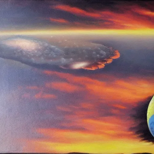 Prompt: world after nuclear war, oil painting