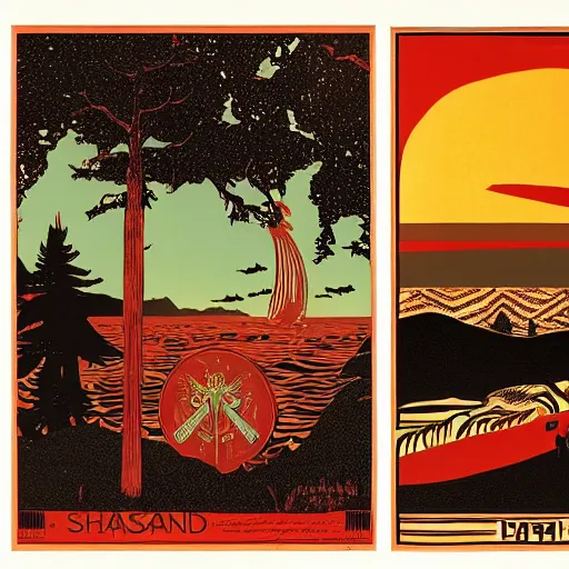 Image similar to Alaskan Sunset by Shepard Fairey and Maurice Sendak