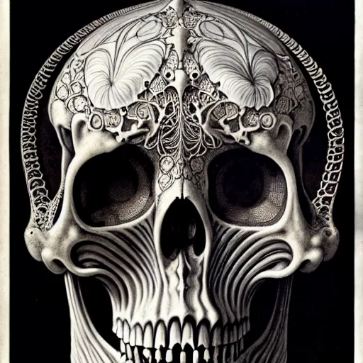 Image similar to art forms of nature by ernst haeckel, memento mori by arthur rackham, ornate antique porcelain beautiful skull mask, ultrasharp, photorealistic, hyperdetailed, octane render, polished, art nouveau, neo - gothic, gothic, intricate ornamental organic filigree, art nouveau botanicals, art forms of nature by ernst haeckel, horizontal symmetry, symbolist, visionary