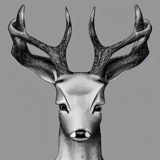 Prompt: a upper body portrait of a deer lord with monocle and top hat, intricate detail, digital art, trending on artstation