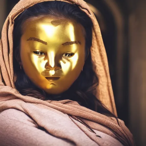 Image similar to girl in golden mask