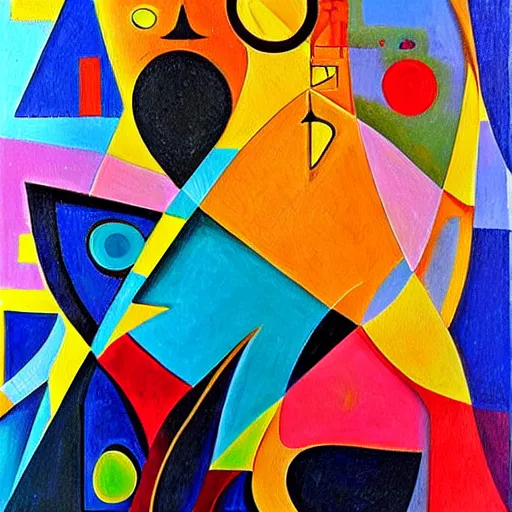 Image similar to intricate, amazing, abstract, cubism, painting by nery de linn