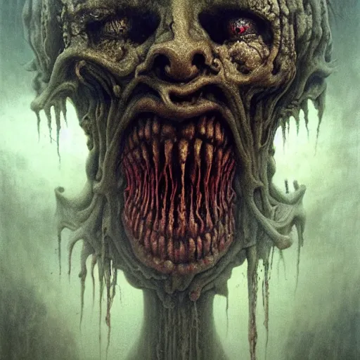 Image similar to a grotesque abomination, horror art by beksinski and szukalski and giger and seb mckinnon, digital art, highly detailed, intricate, sharp focus, trending on artstation hq, deviantart, pinterest, unreal engine 5, 4 k uhd image