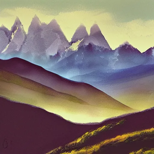 Prompt: mountains, steven sugar